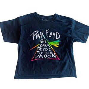 Pink Floyd Crop Dark Side of the Moon Black Tee Small